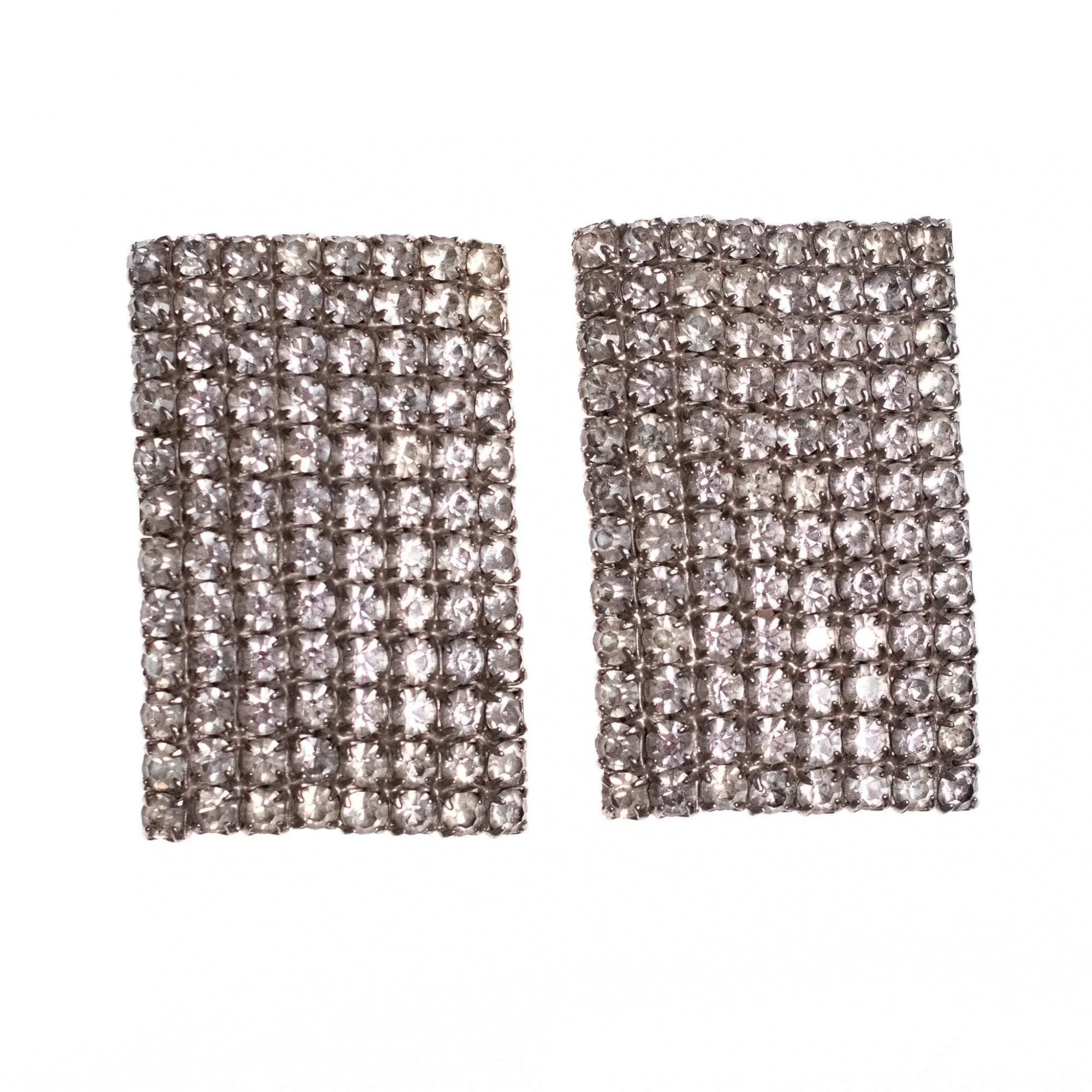 Vintage Art Deco Shoe Clips with Rhodium Plating