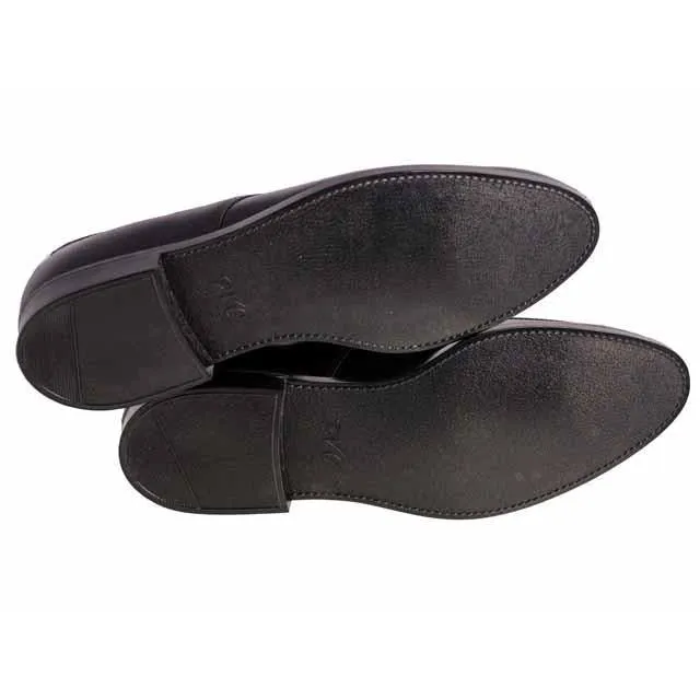 Vintage Boys Black  Oxford Pointed Toe Leather Shoes NIB 1950s