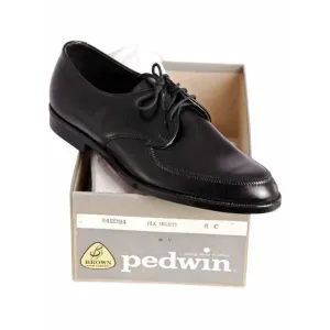 Vintage Boys Black  Oxford Pointed Toe Leather Shoes NIB 1950s