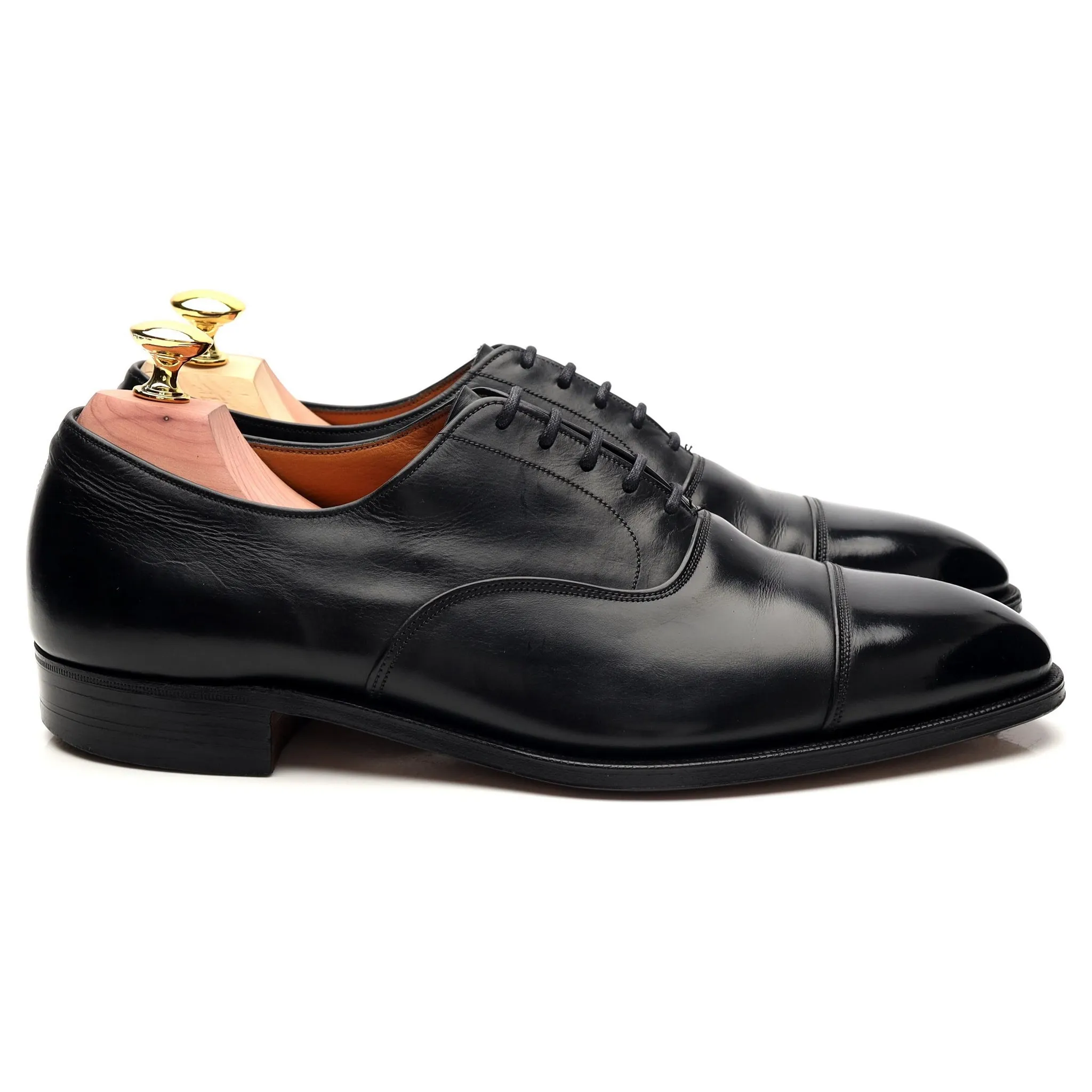 Vintage 'Cannon' Black Leather Oxford UK 7 F