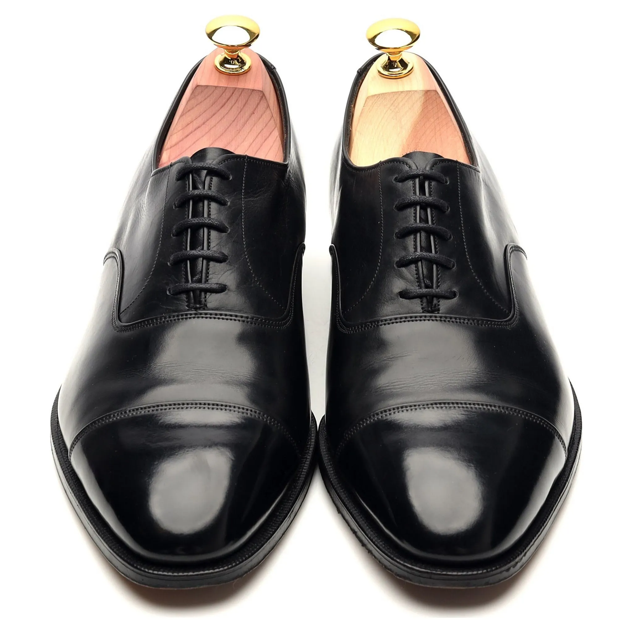 Vintage 'Cannon' Black Leather Oxford UK 7 F