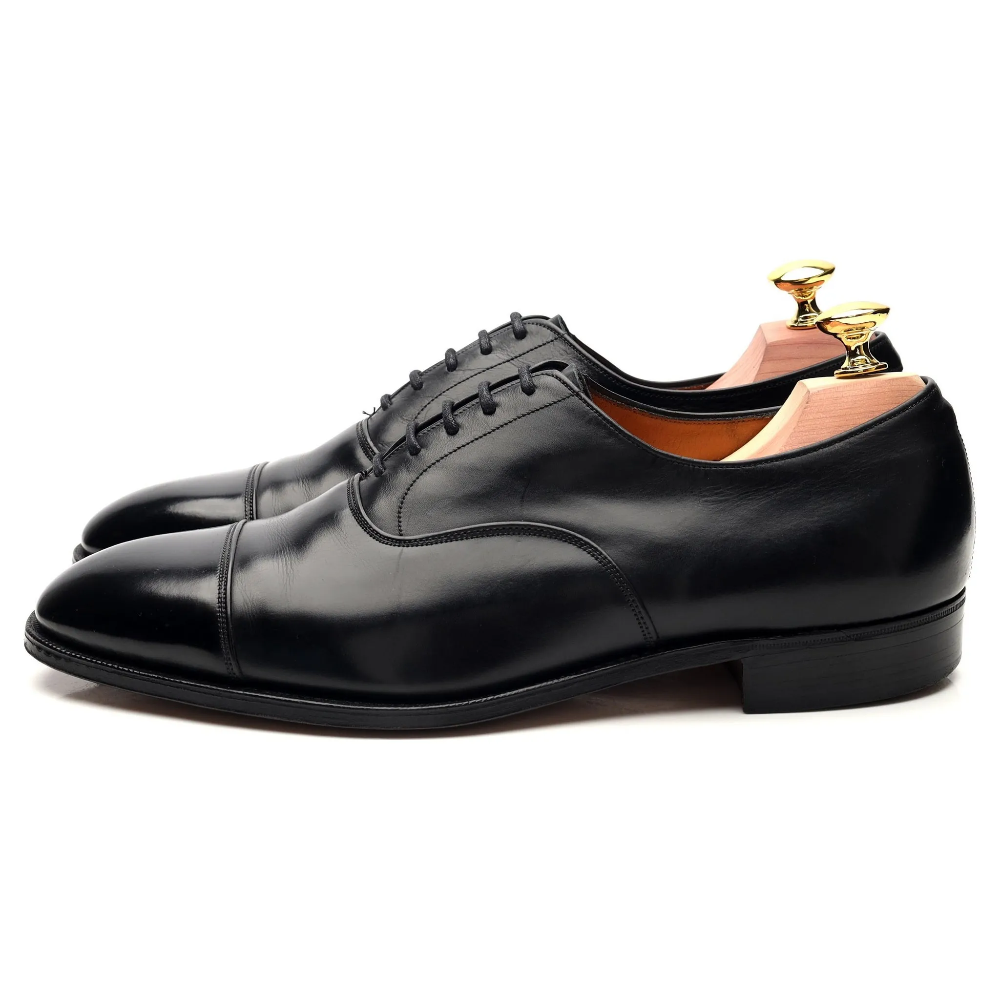 Vintage 'Cannon' Black Leather Oxford UK 7 F