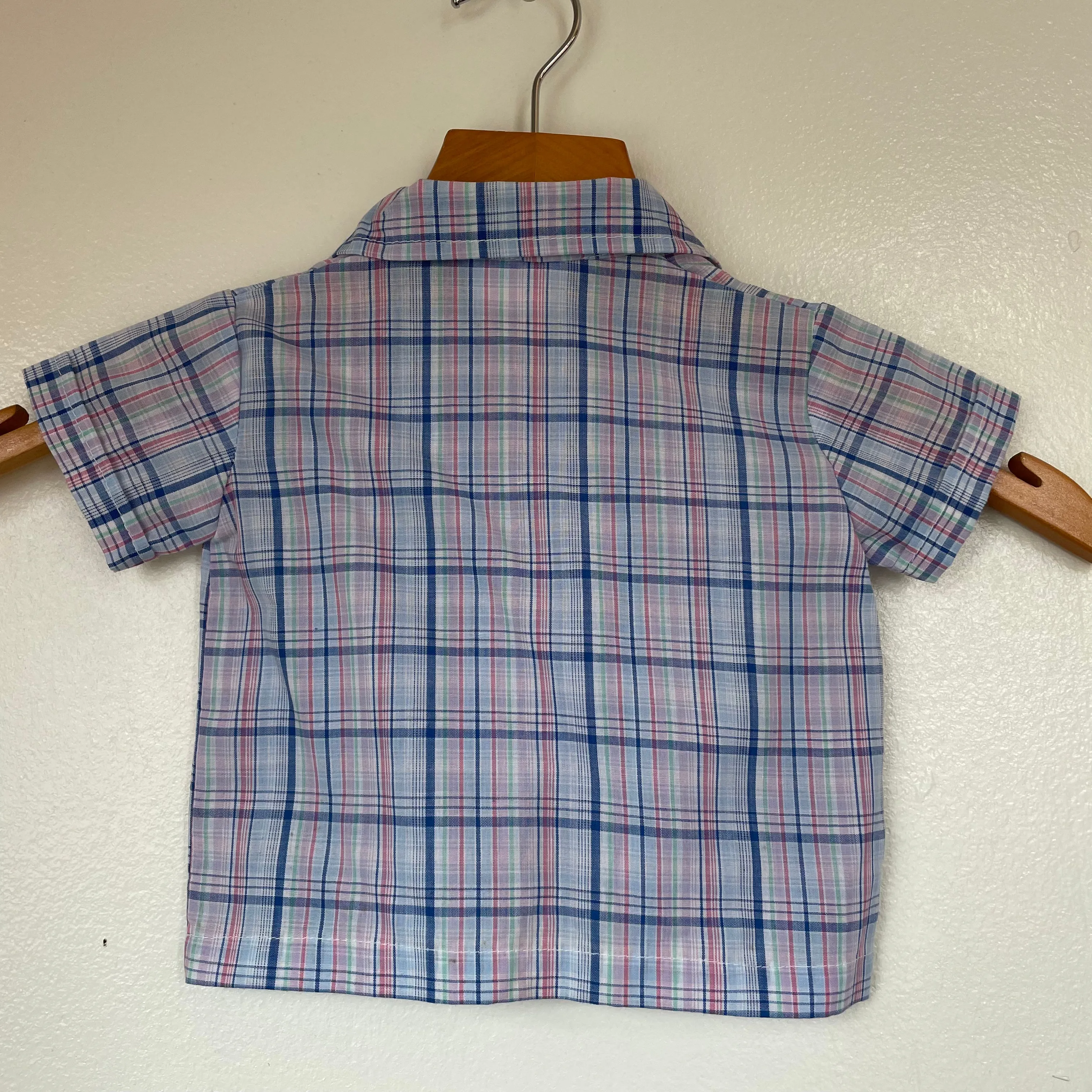 Vintage Catton Candy 70s 80s Plaid button front Oxford // (HT2362)