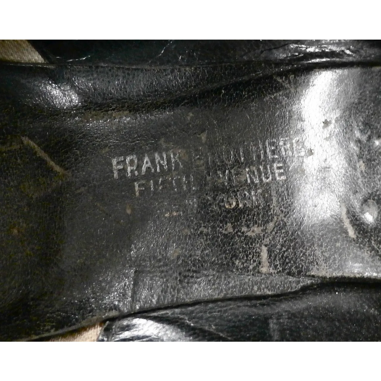 Vintage Ladies Black Leather Pumps  Size 6 Frank Bros Fifth Ave 1920s
