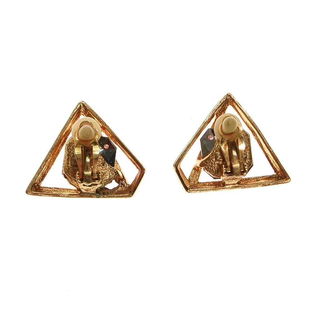Vintage Piscitelli Prism Rhinestone Statement Earrings