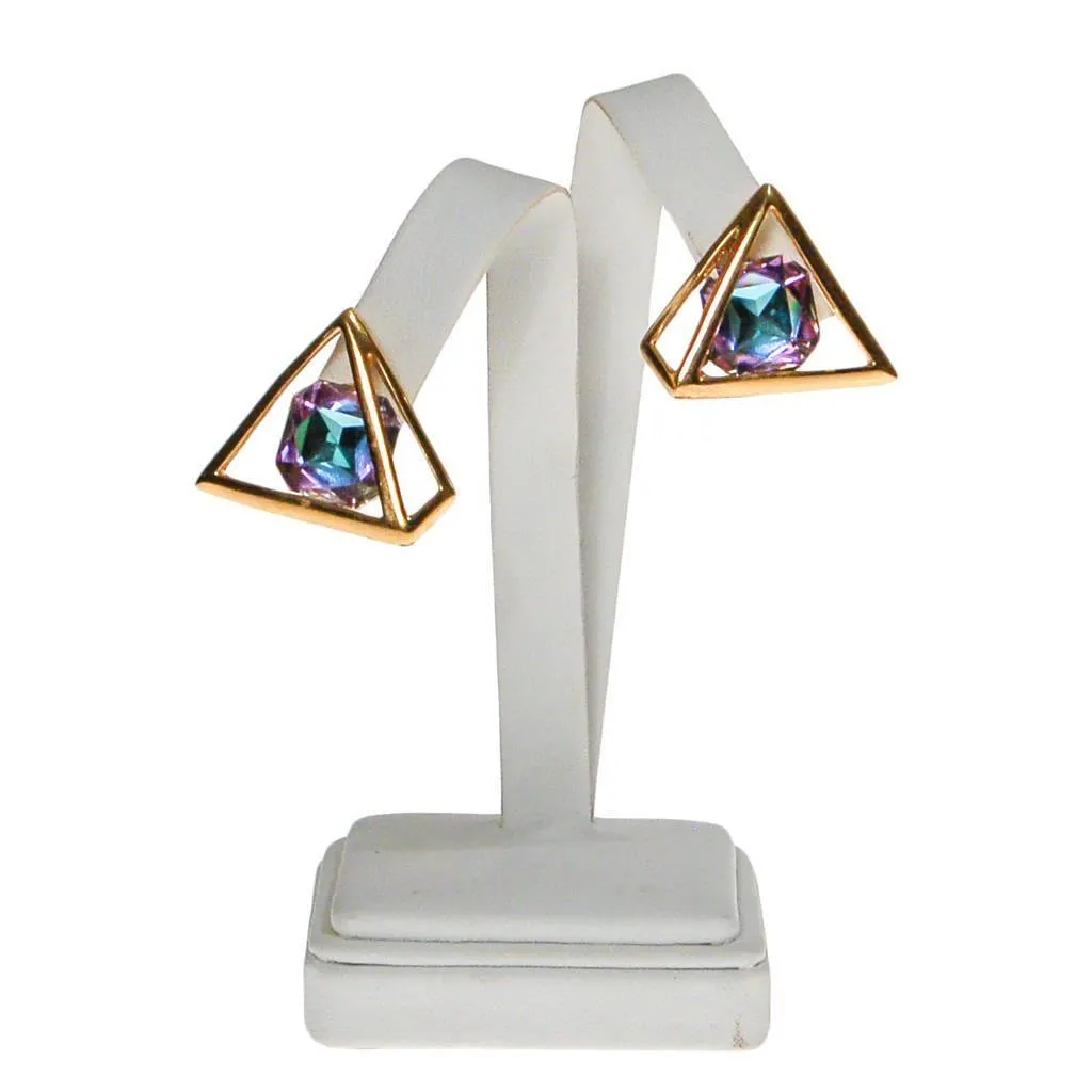 Vintage Piscitelli Prism Rhinestone Statement Earrings