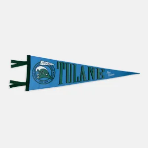 Vintage Tulane Green Wave Logo Pennant