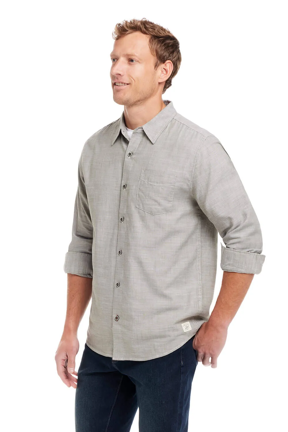 Weatherproof Vintage Winter Oxford Button Down Shirt for Men in Winter Moss | F2485808GK-WINTER MOSS