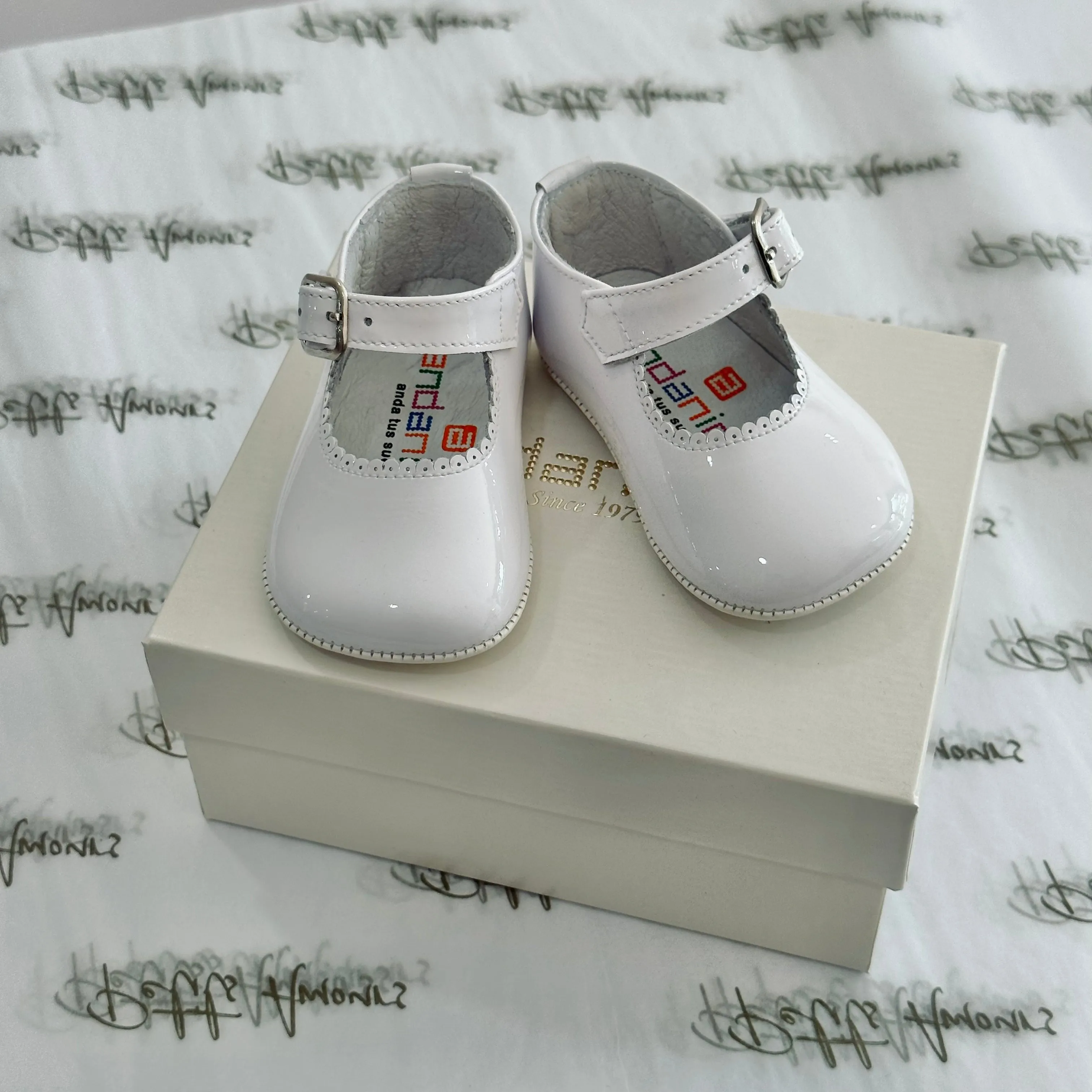 White Mary Jane Pram Shoes