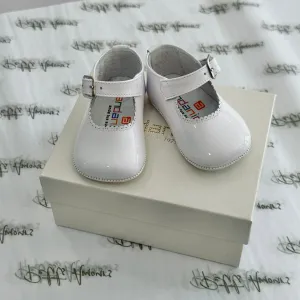 White Mary Jane Pram Shoes