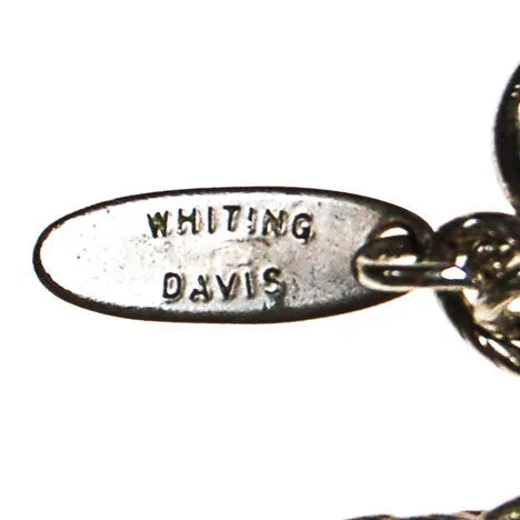 Whiting and Davis Hematite Carved Flower Statement Necklace