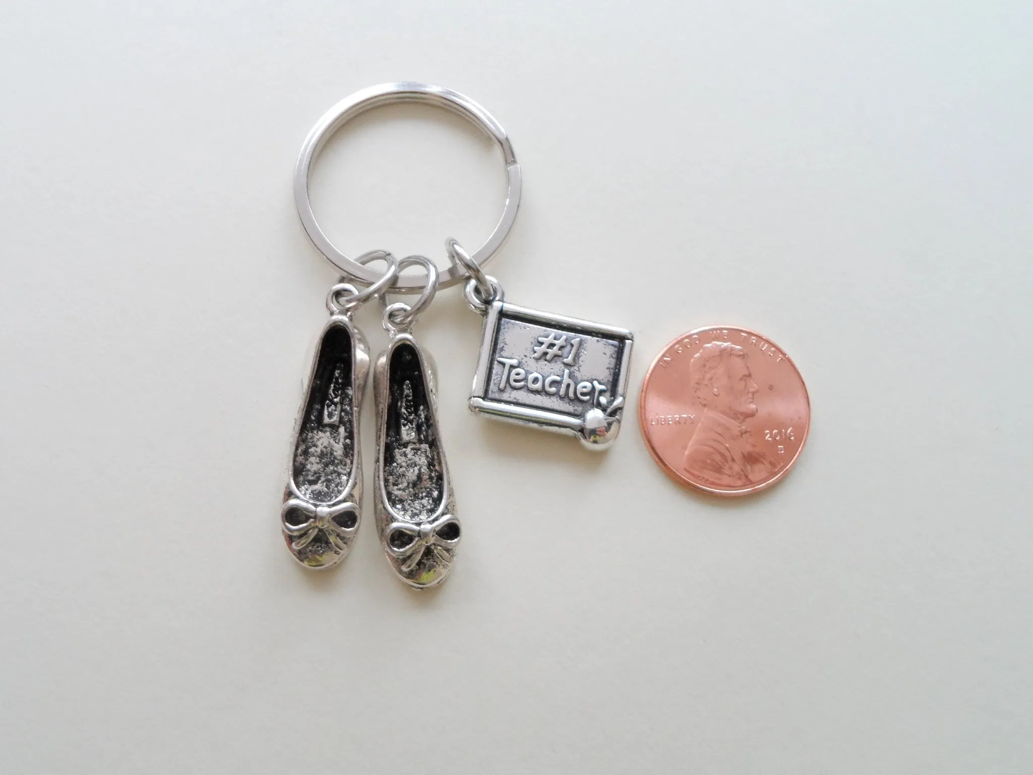 Woman's Teacher Shoes Charm Keychain, #1 Teacher Keychain - No One Could Fill Your Shoes