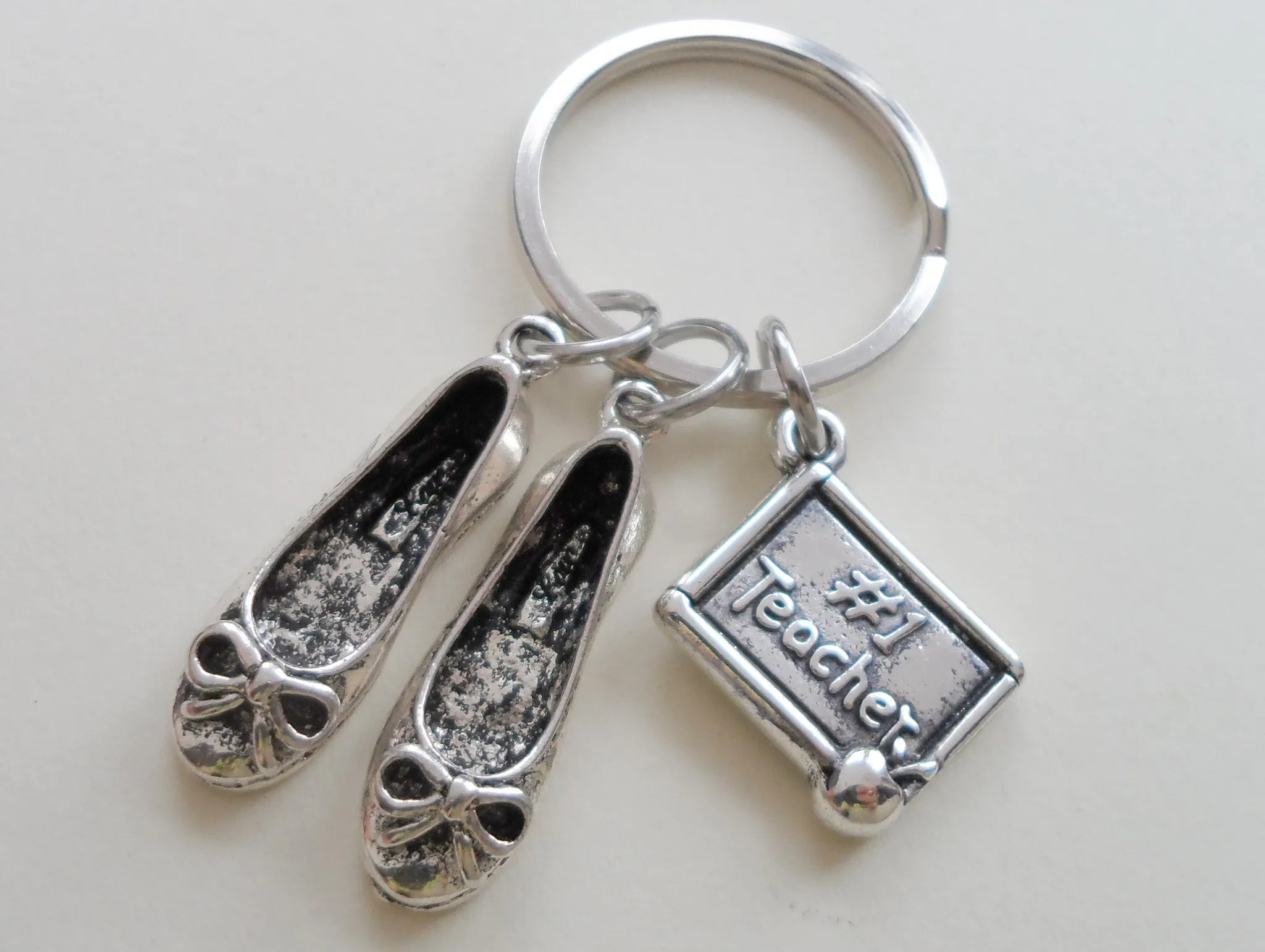 Woman's Teacher Shoes Charm Keychain, #1 Teacher Keychain - No One Could Fill Your Shoes