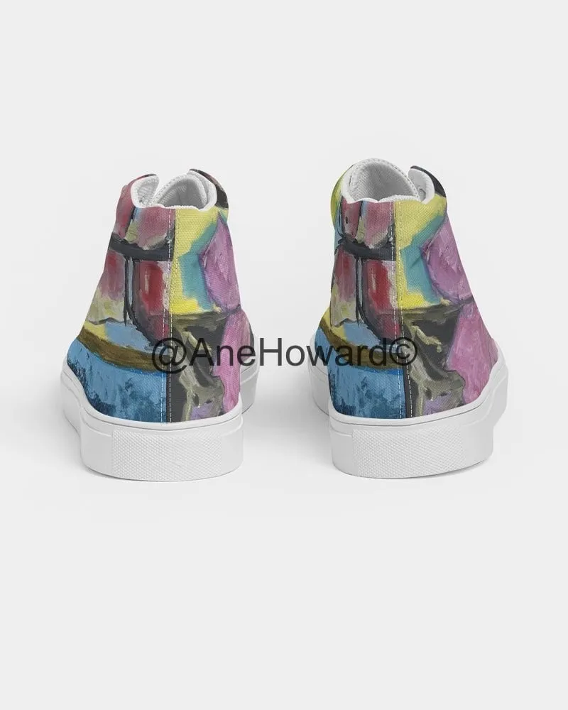 Women's Hightop Canvas Shoe Papillons and Fern