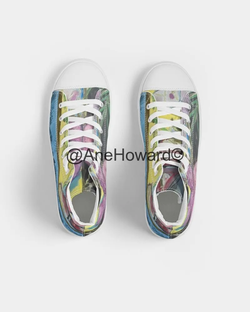 Women's Hightop Canvas Shoe Papillons and Fern