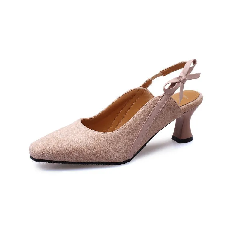 Women's Knot Slingbacks High Heel Chunky Sandals