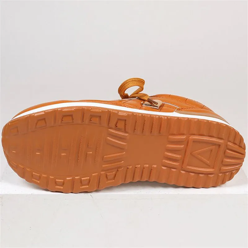 Women's Lace Up Thick Sole Flat Running Shoes