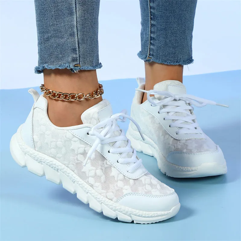 Women's Summer Breathable Lace Up Soft Sole Walking Loafers