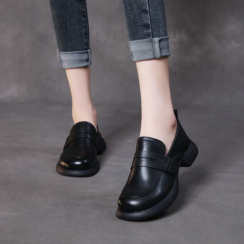 Women's Vintage Loafers Handmade Leather Soft Sole Shoes