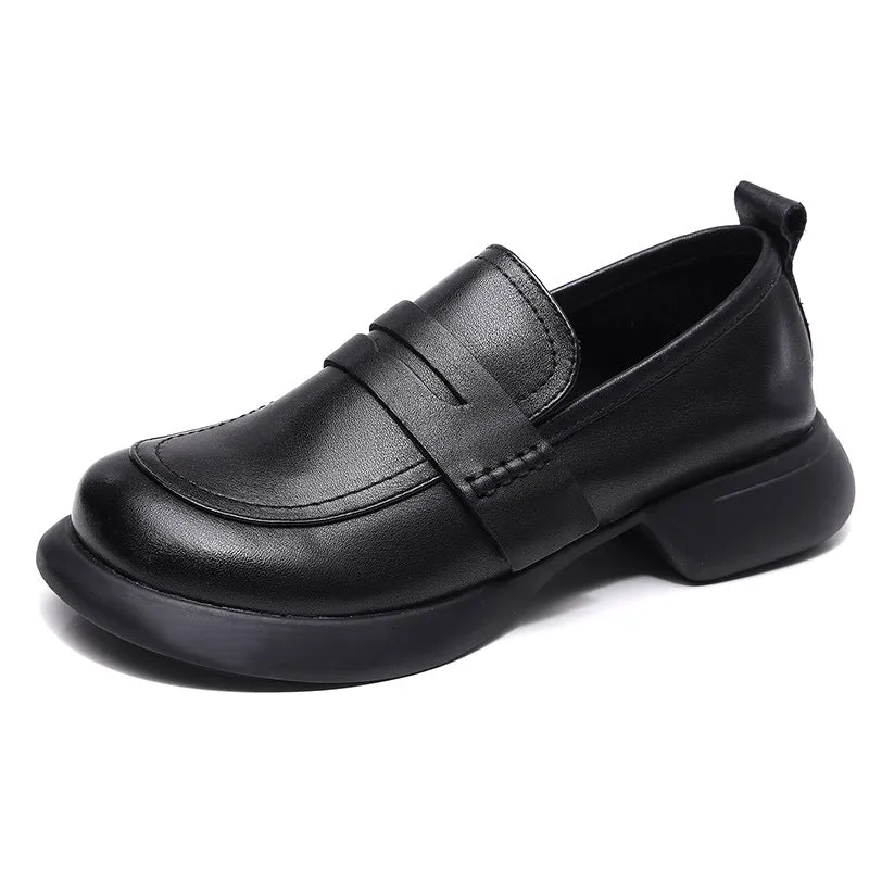 Women's Vintage Loafers Handmade Leather Soft Sole Shoes