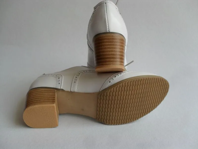 Women's White Oxford Brogues