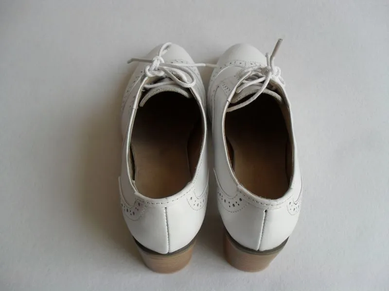 Women's White Oxford Brogues