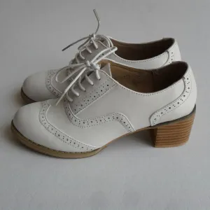Women's White Oxford Brogues