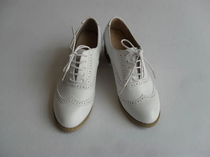 Women's White Oxford Brogues