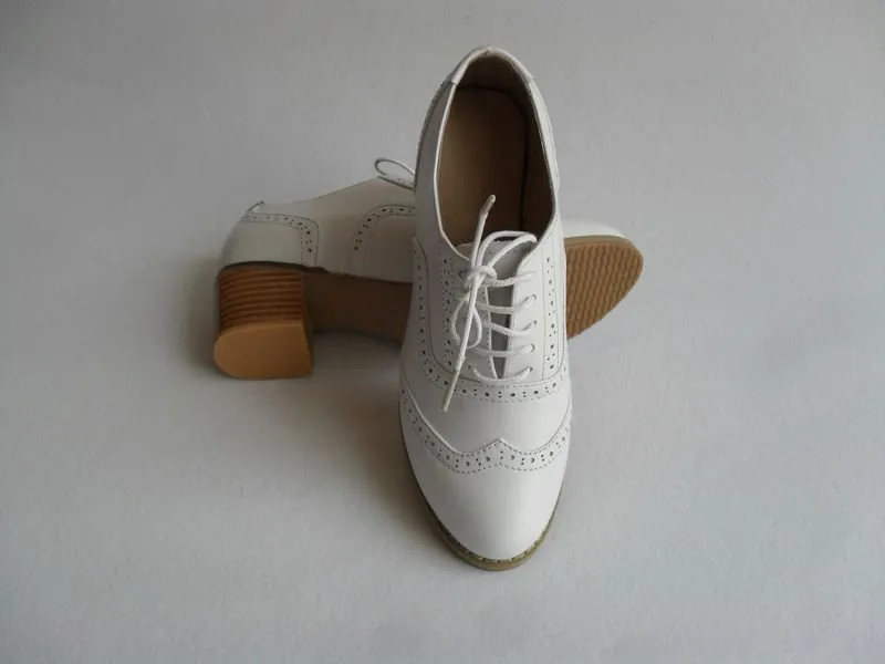 Women's White Oxford Brogues