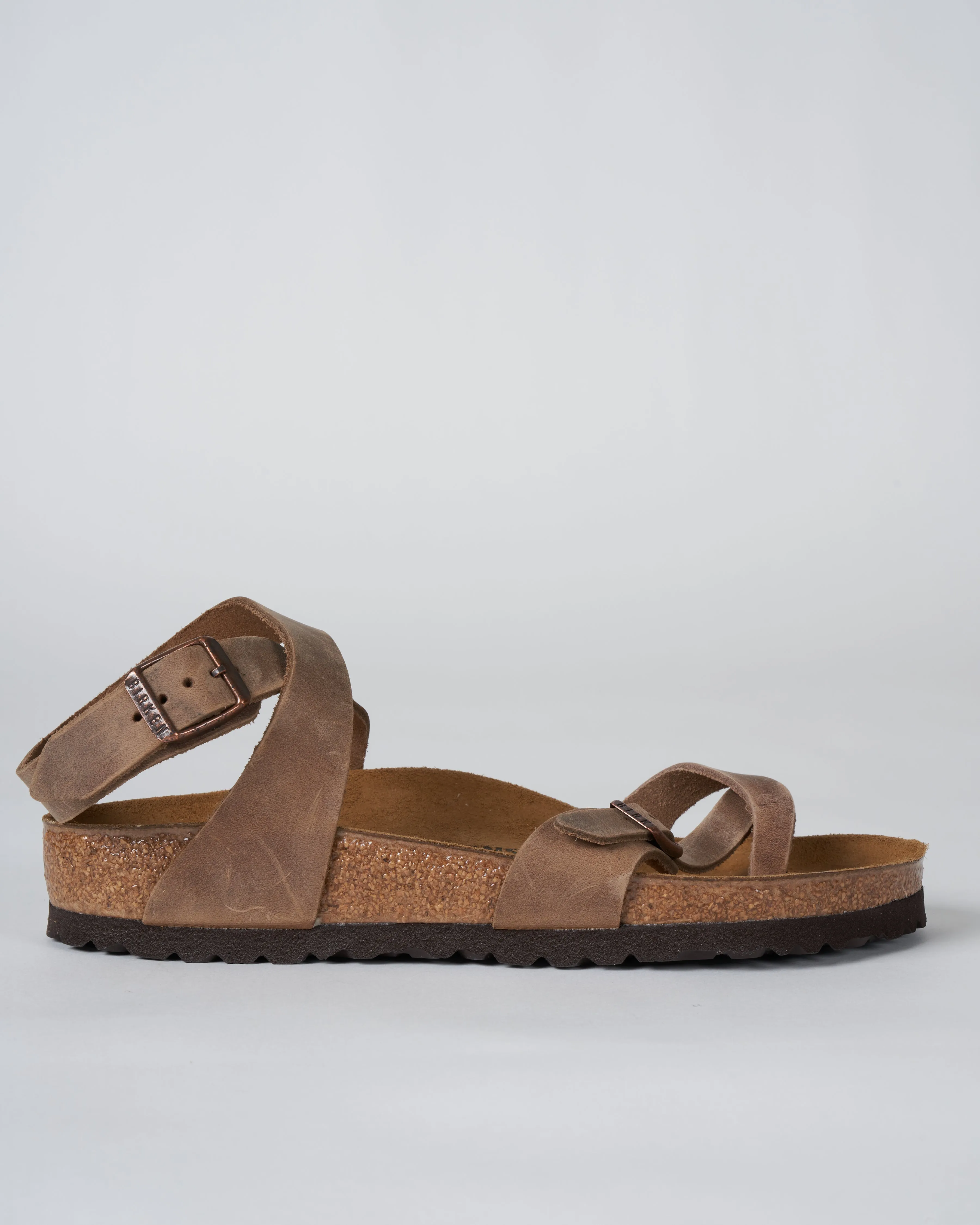 yara oiled leather sandal - tobacco