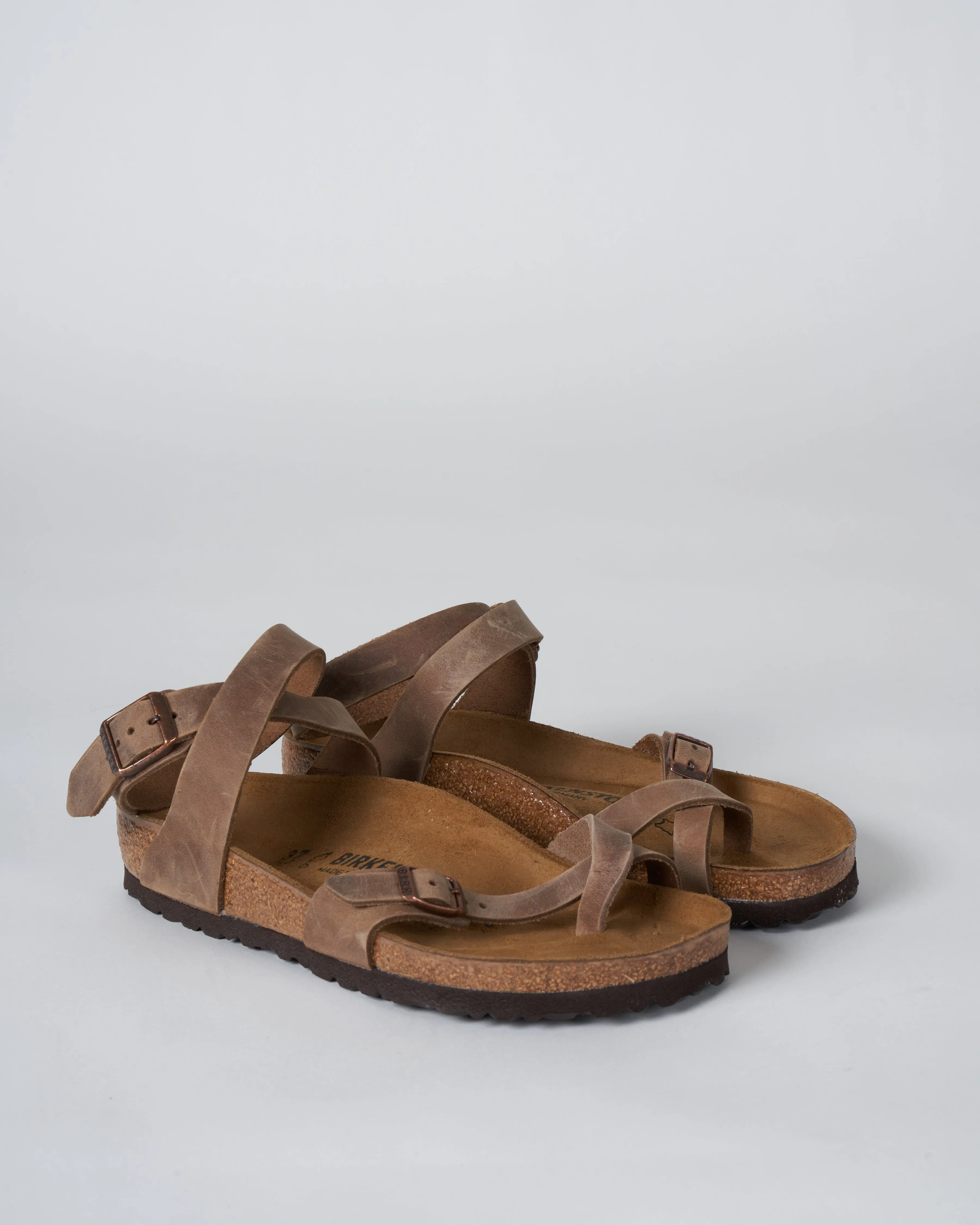 yara oiled leather sandal - tobacco