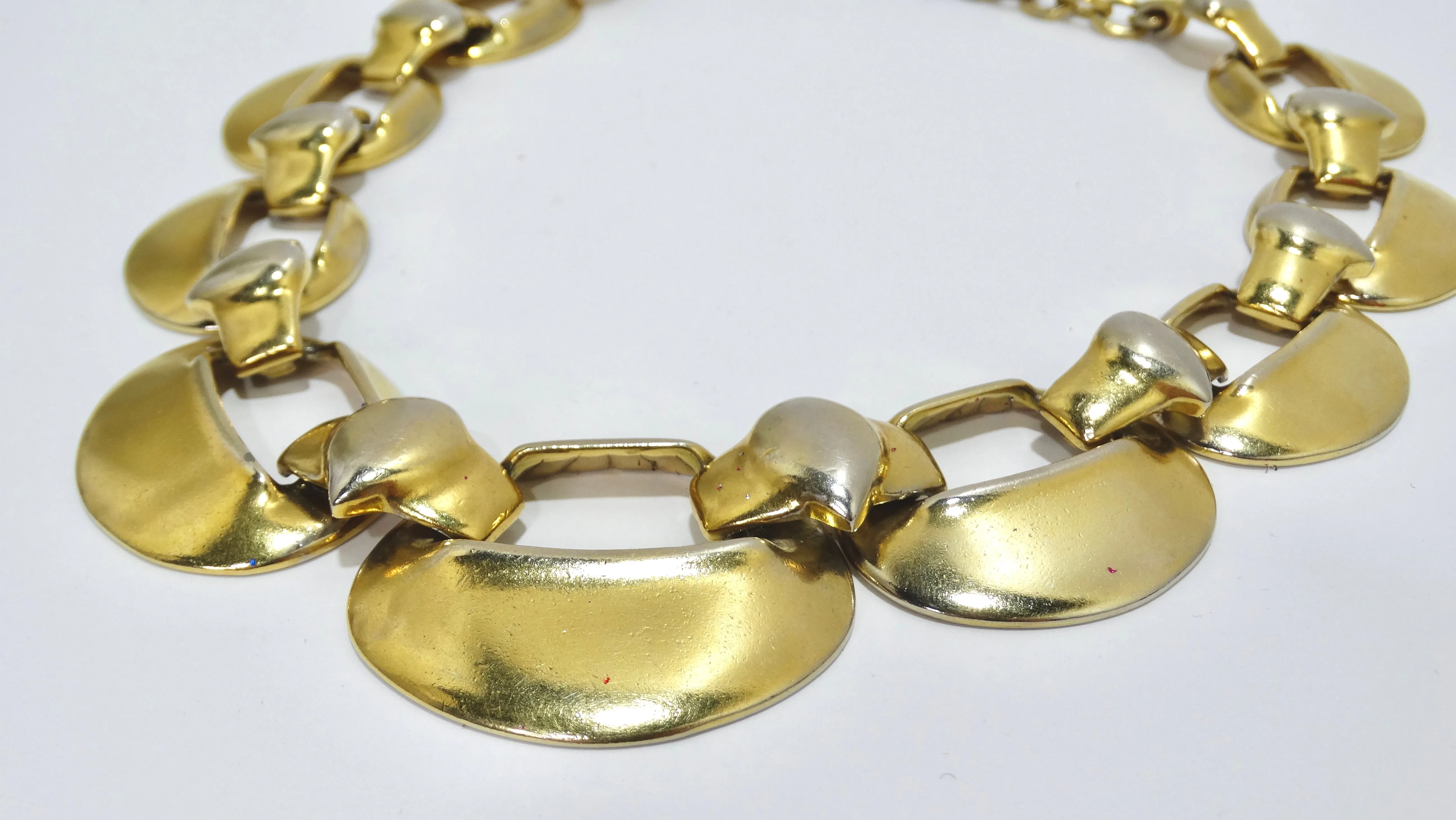 Yves Saint Laurent Runway Chunky Gold Link Necklace