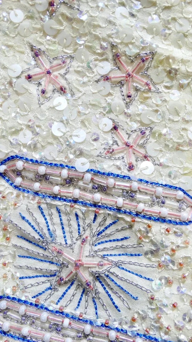 Zandra Rhodes Vintage 80s Signed Embellished Gown Custom Made