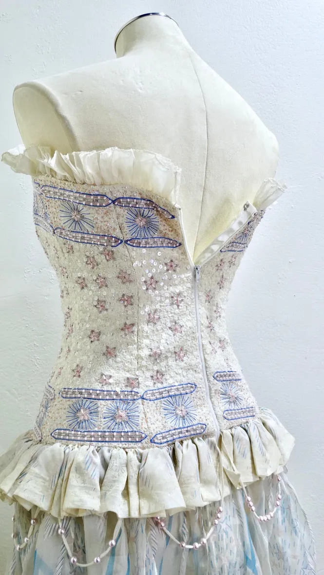 Zandra Rhodes Vintage 80s Signed Embellished Gown Custom Made