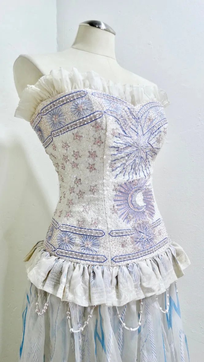 Zandra Rhodes Vintage 80s Signed Embellished Gown Custom Made