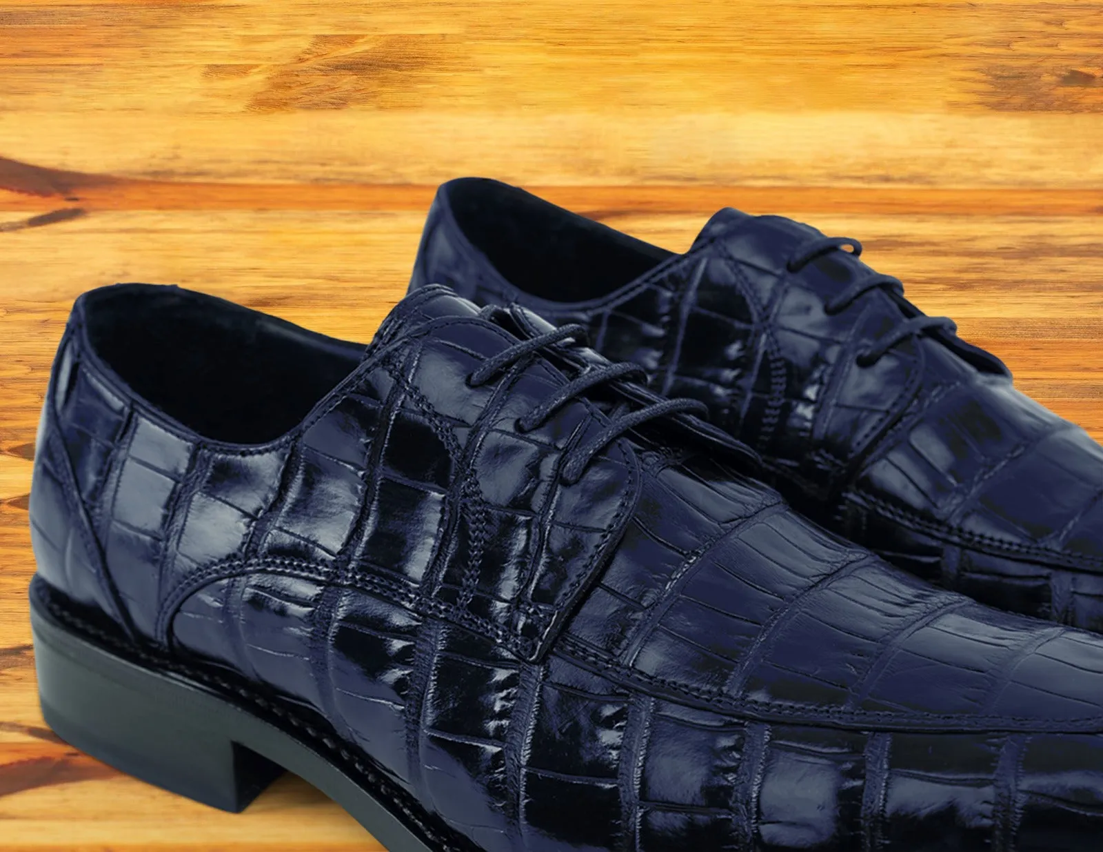 Zucco Calzoleria Toscana Men's Nile Crocodile Lace-Up