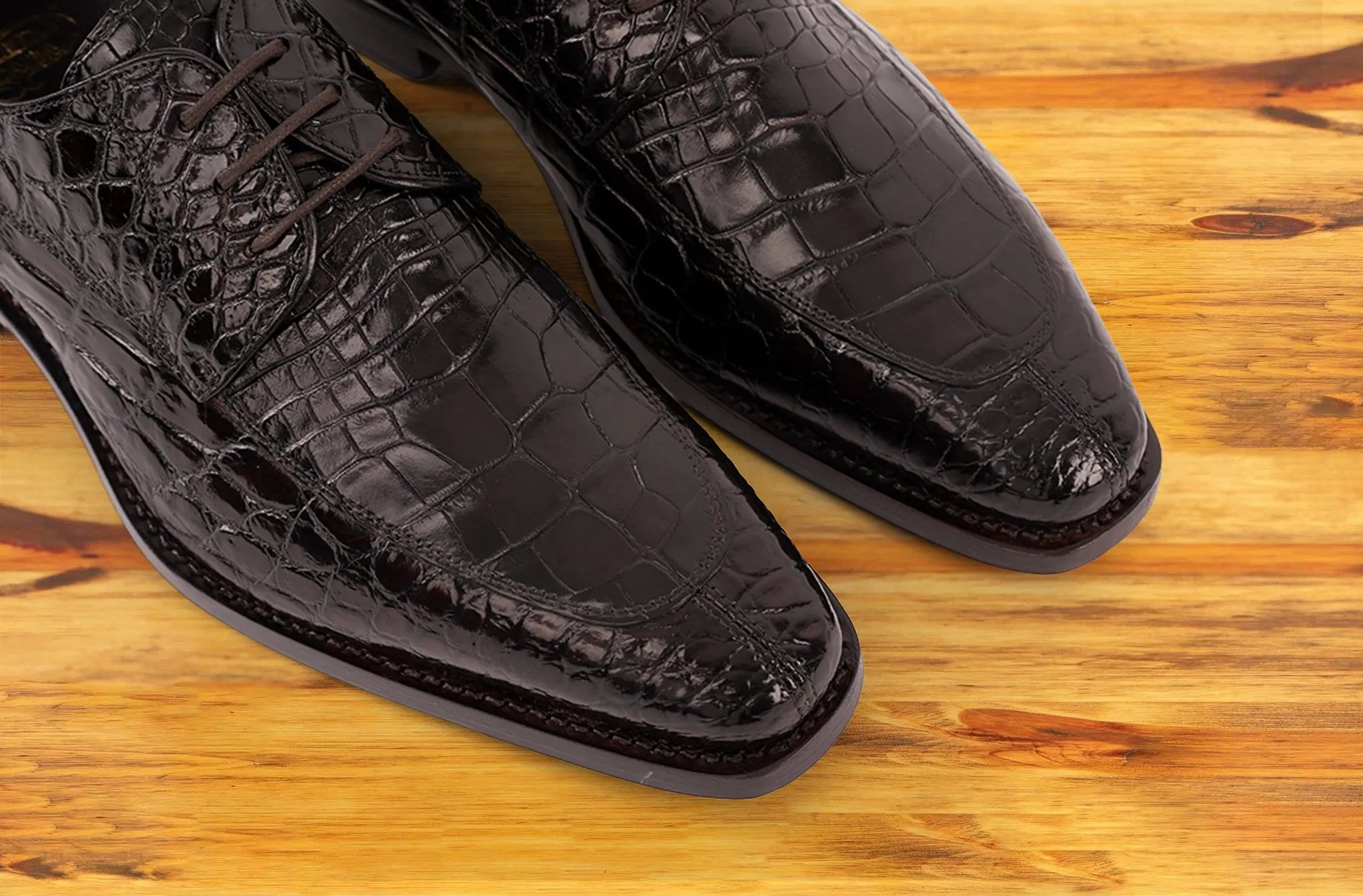 Zucco Calzoleria Toscana Men's Nile Crocodile Lace-Up
